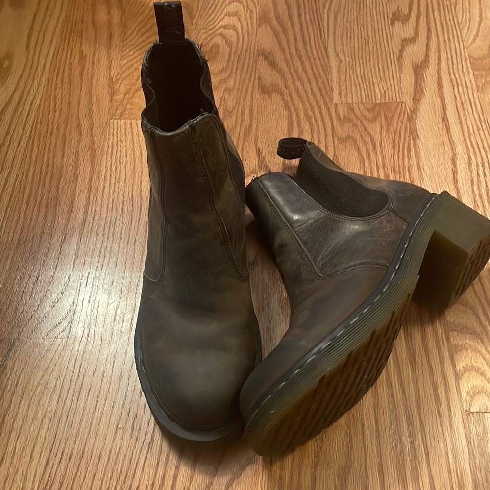 Heeled brown doc martens in size 9 womens
